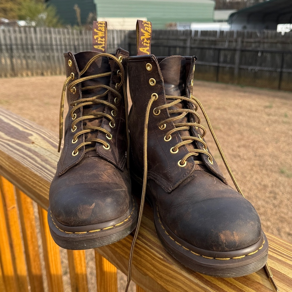 Dr. Marten’s Air Wair Crazy Horse Brown Lace Up Boots